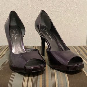 Jessica Simpson Purple Patent Leather Peep Toe